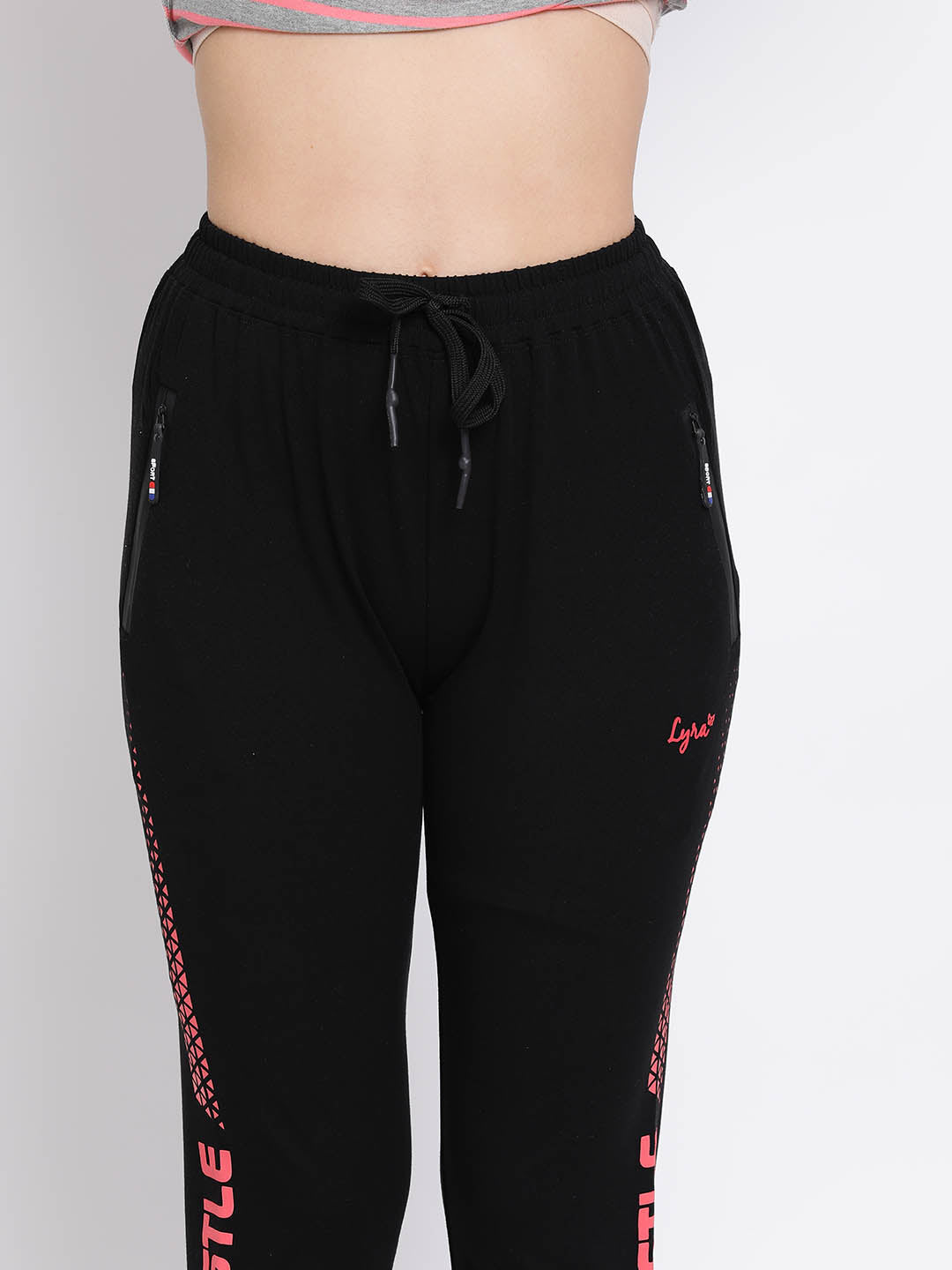 LYRA Women's Track Pants Track_310_Persian Red and Black_Small : Amazon.in:  Clothing & Accessories